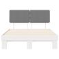 Preview: Bettgestell mit gepolstertem Kopfteil Hellgrau 160 x 200 cm