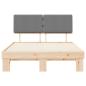 Preview: Bettgestell mit gepolstertem Kopfteil Hellgrau 140 x 190 cm