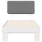 Preview: Bettgestell mit gepolstertem Kopfteil Hellgrau 100 x 200 cm