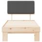 Preview: Bettgestell mit gepolstertem Kopfteil Dunkelgrau 90 x 200 cm