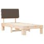 Preview: Bettgestell mit gepolstertem Kopfteil Taupe 90 x 190 cm