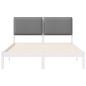 Preview: Bettgestell mit gepolstertem Kopfteil Hellgrau 140 x 200 cm