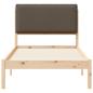 Preview: Bettgestell mit gepolstertem Kopfteil Taupe 90 x 200 cm