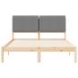 Preview: Bettgestell mit gepolstertem Kopfteil Hellgrau 140 x 190 cm