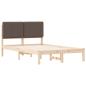Preview: Bettgestell mit gepolstertem Kopfteil Taupe 135 x 190 cm