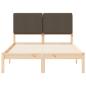 Preview: Bettgestell mit gepolstertem Kopfteil Taupe 135 x 190 cm