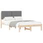 Preview: Bettgestell mit gepolstertem Kopfteil Hellgrau 120 x 190 cm