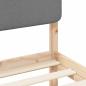 Preview: Bettgestell mit gepolstertem Kopfteil Hellgrau 100 x 200 cm
