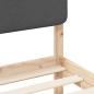 Preview: Bettgestell mit gepolstertem Kopfteil Dunkelgrau 100 x 200 cm
