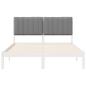 Preview: Bettgestell mit gepolstertem Kopfteil Hellgrau 140 x 200 cm