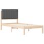 Preview: Bettgestell mit gepolstertem Kopfteil Dunkelgrau 80 x 200 cm