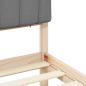 Preview: Bettgestell mit gepolstertem Kopfteil Hellgrau 90 x 190 cm