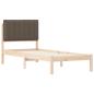 Preview: Bettgestell mit gepolstertem Kopfteil Taupe 75 x 190 cm