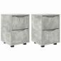 Preview: Nachttische 2 pcs Beton Grau 30,5 x 30 x 43 cm Holzwerkstoff