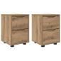 Preview: Nachttische 2 pcs Artisan-Eiche 30,5 x 30 x 43 cm Holzwerkstoff