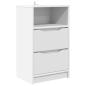 Preview: Nachttisch mit Schubladen Weiß 40 x 30 x 467 cm Holzwerkstoff