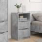 Preview: ARDEBO.de - Nachttische 2 pcs Beton Grau 40 x 30 x 467 cm Holzwerkstoff