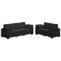 Preview: 2-teiliges Sofa-Set mit Kissen, schwarzer Samt