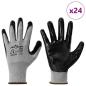 Preview: Arbeitshandschuhe 24 pcs Grau und Schwarz 8 / m Polyester