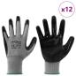 Preview: Arbeitshandschuhe 12 pcs Grau und Schwarz 11 / XXL Polyester
