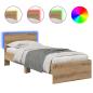 Preview: Bettrahmen mit Kopfteil Artisan-Eiche 75 x 190 cm Holzwerkstoff