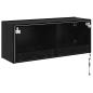 Preview: ARDEBO.de - TV-Wandschrank Schwarz Eichen-Optik 100 x 35 x 41 cm