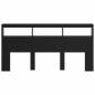 Preview: Kopfteil Schwarz Eichen-Optik 200 x 17 x 102 cm Holzwerkstoff