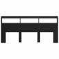 Preview: Kopfteil Schwarz Eichen-Optik 220 x 17 x 102 cm Holzwerkstoff