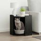 Preview: ARDEBO.de - Katzenstreu Box Umzäunung Schwarz Eichen-Optik 42 x 42 x 51 cm