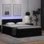 Preview: Bett mit LED-Lichtleisten mit Kopfteil Schwarz 140 x 200 cm PVC