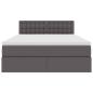 Preview: Bett mit LED-Lichtleisten mit Kopfteil Grau 140 x 200 cm PVC