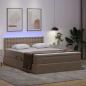 Preview: Bett mit LED-Lichtleisten Cappuccino 140 x 200 cm PVC