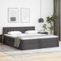 Preview: ARDEBO.de - Bett mit Stauraum und LED mit LED Grau 180 x 200 cm Kunstleder