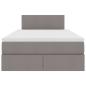 Preview: Bett mit LED-Lichtleisten mit Kopfteil Taupe 120 x 200 cm Stoff