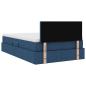 Preview: ARDEBO.de - Bett mit LED-Lichtleisten mit Kopfteil Blau 120 x 200 cm Stoff