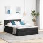 Preview: ARDEBO.de - Bett mit LED-Lichtleisten Schwarz 140 x 190 cm Stoff