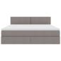 Preview: Bett mit LED-Lichtleisten mit Kopfteil Taupe 180 x 200 cm Stoff