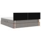 Preview: Bett mit LED-Lichtleisten mit Kopfteil Taupe 180 x 200 cm Stoff