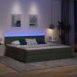 Preview: LED-Speicherbett mit Matratze Dunkelgrau 200 x 200 cm Stoff