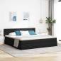 Preview: ARDEBO.de - Bett mit LED-Lichtleisten Schwarz 200 x 200 cm Stoff