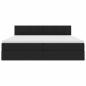 Preview: Bett mit LED-Lichtleisten Schwarz 200 x 200 cm Stoff