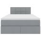 Preview: Bett mit LED-Lichtleisten Hellgrau 120 x 200 cm Stoff