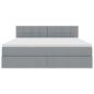 Preview: Bett mit LED-Lichtleisten Hellgrau 180 x 200 cm Stoff