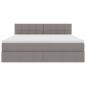 Preview: Bett mit LED-Lichtleisten mit Kopfteil Taupe 180 x 200 cm Stoff