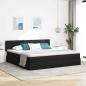 Preview: ARDEBO.de - Bett mit LED-Lichtleisten Schwarz 200 x 200 cm Stoff