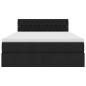 Preview: Bett mit LED-Lichtleisten Schwarz 140 x 190 cm Stoff