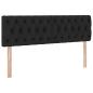 Preview: Bett mit LED-Lichtleisten Schwarz 140 x 190 cm Stoff