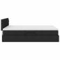 Preview: Bett mit LED-Lichtleisten Schwarz 140 x 190 cm Stoff