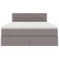 Preview: Bett mit LED-Lichtleisten mit Kopfteil Taupe 140 x 190 cm Stoff