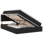 Preview: ARDEBO.de - LED-Speicherbett mit Matratze Schwarz 140 x 200 cm Stoff